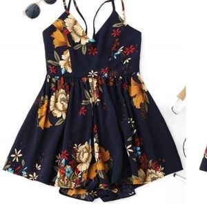Floral Criss Cross Romper